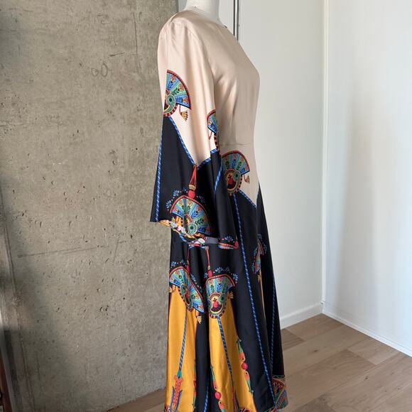 La DoubleJ Aswan Sorella Silk Midi Dress SZ S - Picture 3 of 10